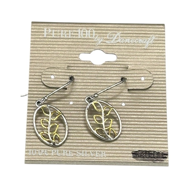 DANECRAFT EARRINGS PURE 100 SILVER DROP DANGLE LEAF LIGHTWEIGHT NEW WITH TAGS - Picture 5 of 7